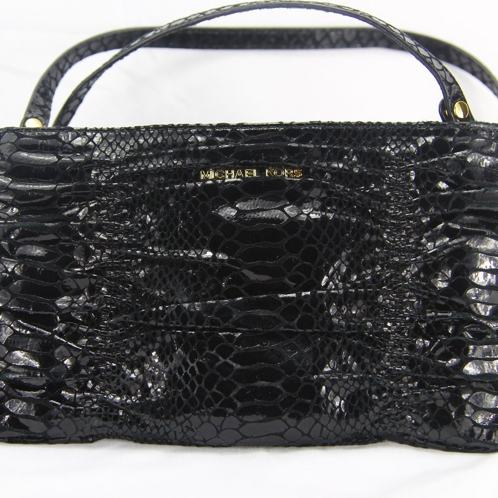 Michael Kors Snakeskin Black Clutch Bag